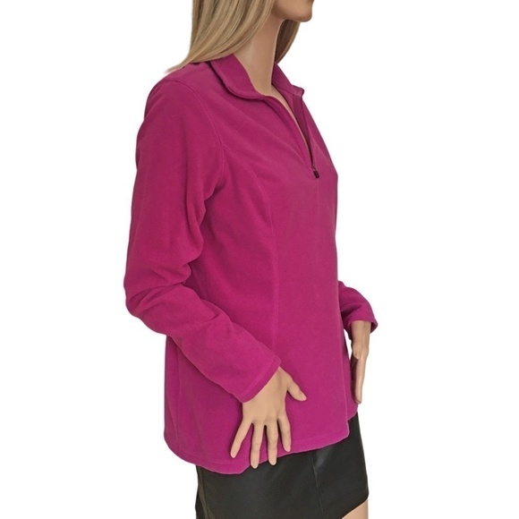 Eddie Bauer Quest ¼ Zip Pullover Top Jacket Super Soft Plush Fleece Magneta - Picture 3 of 16